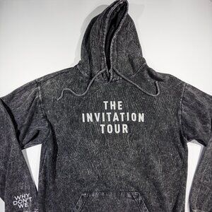 Why Don't We The Invitation Tour Hoodie Men's Gray Black Mineral Wash - Medium